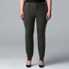 Plus Size Simply Vera Vera Wang High-Rise Ponte Skinny Pants Cannonball Heather