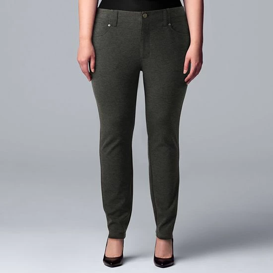 Plus Size Simply Vera Vera Wang High-Rise Ponte Skinny Pants Cannonball Heather 1 Plus Size Simply Vera Vera Wang High-Rise Ponte Skinny Pants Cannonball Heather