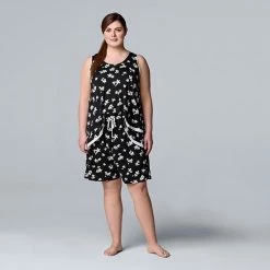 Plus Size Simply Vera Vera Wang Pajama Tank Top & Bermuda Pajama Shorts Sleep Set Ivory Animal -Simply Vera Vera Wang STORE unnamed file 1730