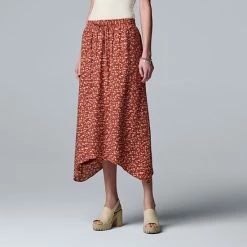 Women's Simply Vera Vera Wang Sharkbite-Hem Midi Skirt Vera Black