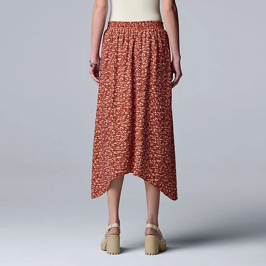 Women's Simply Vera Vera Wang Sharkbite-Hem Midi Skirt Vera Black 2 Women's Simply Vera Vera Wang Sharkbite-Hem Midi Skirt Vera Black - Image 2