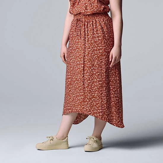 Women's Simply Vera Vera Wang Sharkbite-Hem Midi Skirt Vera Black 3 Women's Simply Vera Vera Wang Sharkbite-Hem Midi Skirt Vera Black - Image 3