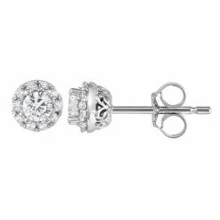 Simply Vera Vera Wang 14k White Gold Halo Stud Earrings