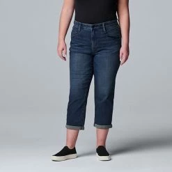 Plus Size Simply Vera Vera Wang Relaxed Boyfriend Crop Jeans Cerritos -Simply Vera Vera Wang STORE unnamed file 1757