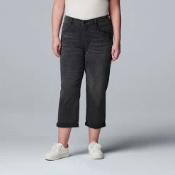 Plus Size Simply Vera Vera Wang Relaxed Boyfriend Crop Jeans Cerritos -Simply Vera Vera Wang STORE unnamed file 1758