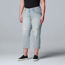 Plus Size Simply Vera Vera Wang Relaxed Boyfriend Crop Jeans Cerritos -Simply Vera Vera Wang STORE unnamed file 1759