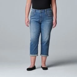 Plus Size Simply Vera Vera Wang Relaxed Boyfriend Crop Jeans Cerritos -Simply Vera Vera Wang STORE unnamed file 1760