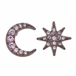 Simply Vera Vera Wang Moon & Star Mismatched Stud Earrings Clear -Simply Vera Vera Wang STORE unnamed file 1792