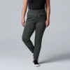 Plus Size Simply Vera Vera Wang High-Waisted Zip Front Ponte Skinny Pants