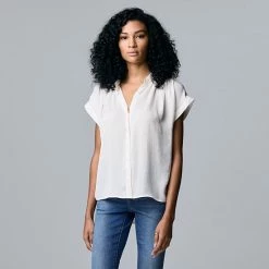 Women's Simply Vera Vera Wang Dolman Popover Top Modern White