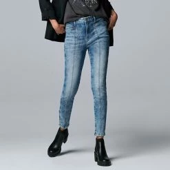 Women's Simply Vera Vera Wang High-Waist Skinny Ankle Jeans Haven -Simply Vera Vera Wang STORE unnamed file 1820