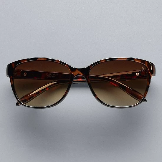 Women's Simply Vera Vera Wang Bobbin Small Wayfarer Sunglasses Brown 2 Women's Simply Vera Vera Wang Bobbin Small Wayfarer Sunglasses Brown - Image 2