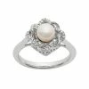 Simply Vera Vera Wang Freshwater Cultured Pearl & Diamond Accent Sterling Silver Twist Ring