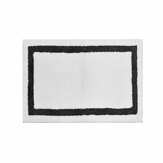 Simply Vera Vera Wang Signature Cotton Border Bath Rug Charcoal 1 Simply Vera Vera Wang Signature Cotton Border Bath Rug Charcoal