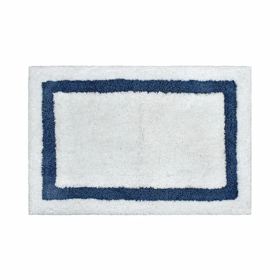 Simply Vera Vera Wang Signature Cotton Border Bath Rug Charcoal 2 Simply Vera Vera Wang Signature Cotton Border Bath Rug Charcoal - Image 2