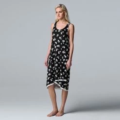 Women's Simply Vera Vera Wang Midi Chemise Chartreuse Floral -Simply Vera Vera Wang STORE unnamed file 1885