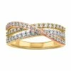 Simply Vera Vera Wang Tri-Tone 14k Gold 1/2 Carat T.W. Diamond Crossover Ring
