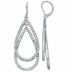 Simply Vera Vera Wang Layered Teardrop Earrings Jet Tone -Simply Vera Vera Wang STORE unnamed file 1900