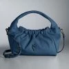 Simply Vera Vera Wang Scrunchy Satchel Bag Dark Denim