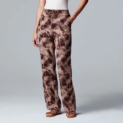 Women's Simply Vera Vera Wang Wide-Leg Pull-On Pants Faded Florals
