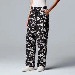 Women's Simply Vera Vera Wang Wide-Leg Pull-On Pants Faded Florals -Simply Vera Vera Wang STORE unnamed file 1978