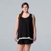 Plus Size Simply Vera Vera Wang Basic Luxury Pajama Tank & Pajama Boxers Set Black Floral Print