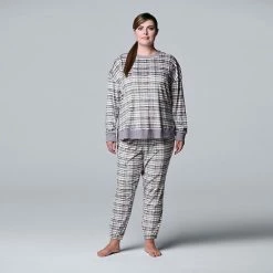 Plus Size Simply Vera Vera Wang Velour Pajama Top And Banded Bottom Pajama Pants Teal Floral -Simply Vera Vera Wang STORE unnamed file 2004