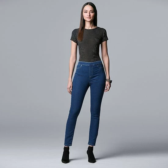Simply Vera Vera Wang Mid Rise All-Day Denim Legging Gray 3 Simply Vera Vera Wang Mid Rise All-Day Denim Legging Gray - Image 3
