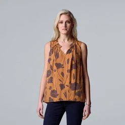 Petite Simply Vera Vera Wang Pleated Sleeveless Top Vera Black -Simply Vera Vera Wang STORE unnamed file 2035