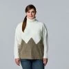 Plus Size Simply Vera Vera Wang Argyle Colorblock Turtleneck Sweater Marshmallow Taupe