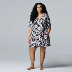 Plus Size Simply Vera Vera Wang Cozy Short Sleeve Sleepshirt Black Floral 7 Plus Size Simply Vera Vera Wang Cozy Short Sleeve Sleepshirt Black Floral -Simply Vera Vera Wang STORE unnamed file 2046