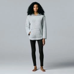 Women's Simply Vera Vera Wang Sherpa Hooded Tunic And Jersey Leggings Set