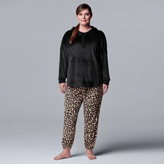 Plus Size Simply Vera Vera Wang Velour Pajama Top & Banded Bottom Pajama Pants Set Plum Stripe 1 Plus Size Simply Vera Vera Wang Velour Pajama Top & Banded Bottom Pajama Pants Set Plum Stripe
