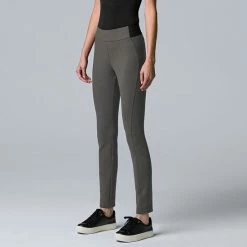 Petite Simply Vera Vera Wang Seamed Scuba Skinny Pants Stone -Simply Vera Vera Wang STORE unnamed file 2082