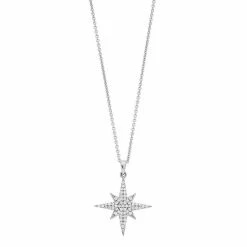 Simply Vera Vera Wang Sterling Silver 1/4 Carat T.W. Diamond Starburst Pendant