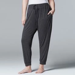 Plus Size Simply Vera Vera Wang Basic Luxury Banded Bottom Pajama Pants Navy -Simply Vera Vera Wang STORE unnamed file 2101