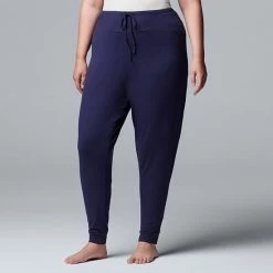 Plus Size Simply Vera Vera Wang Basic Luxury Banded Bottom Pajama Pants Navy -Simply Vera Vera Wang STORE unnamed file 2103