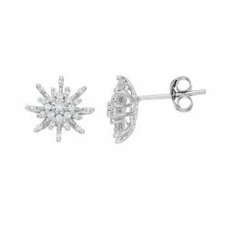 Simply Vera Vera Wang Sterling Silver 1/3 Carat T.W. Diamond Snowflake Stud Earrings