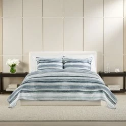 Simply Vera Vera Wang Watercolor Stripe Printed Quilt Set With Shams