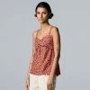 Women's Simply Vera Vera Wang Twist-Front Tank Speckle Wave C