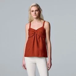 Women's Simply Vera Vera Wang Twist-Front Tank Speckle Wave C -Simply Vera Vera Wang STORE unnamed file 2139