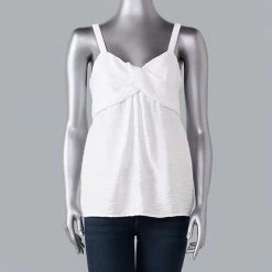 Women's Simply Vera Vera Wang Twist-Front Tank Speckle Wave C -Simply Vera Vera Wang STORE unnamed file 2141