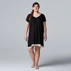 Plus Size Simply Vera Vera Wang Basic Luxury Sleepshirt Black Floral Print 9 Plus Size Simply Vera Vera Wang Basic Luxury Sleepshirt Black Floral Print -Simply Vera Vera Wang STORE unnamed file 2159