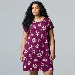 Plus Size Simply Vera Vera Wang Short Sleeve Sleepshirt