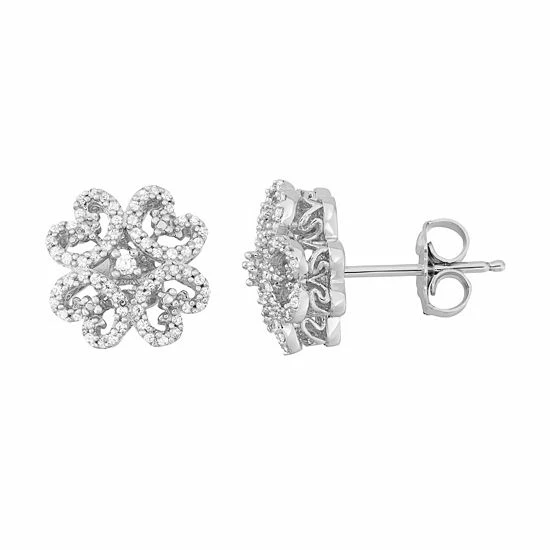 Simply Vera Vera Wang 1/4 Carat T.W. Diamond Sterling Silver Flower Stud Earrings 1 Simply Vera Vera Wang 1/4 Carat T.W. Diamond Sterling Silver Flower Stud Earrings