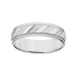 Simply Vera Vera Wang 14k Gold Men's Wedding Band White