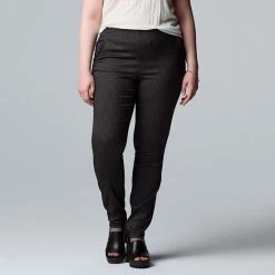 Petite Simply Vera Vera Wang Simply Modern Side-Stripe Skinny Pants Stripe Texture -Simply Vera Vera Wang STORE unnamed file 2189
