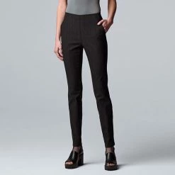 Petite Simply Vera Vera Wang Simply Modern Side-Stripe Skinny Pants Stripe Texture -Simply Vera Vera Wang STORE unnamed file 2190