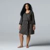 Plus Size Simply Vera Vera Wang Basic Luxury Wrap Robe Charcoal Heather