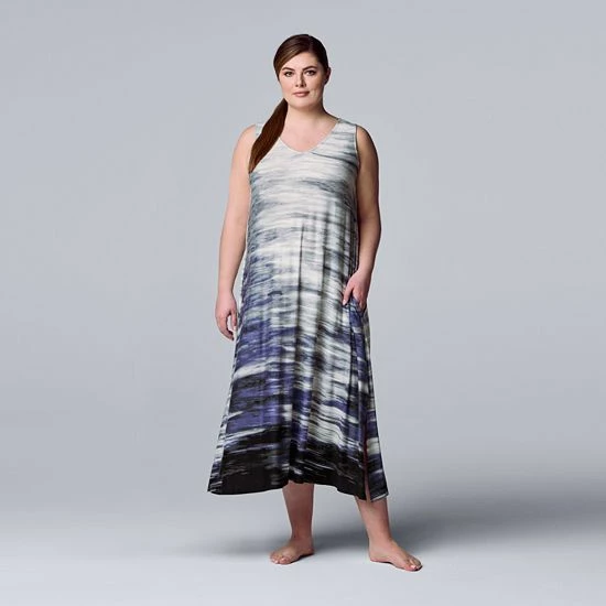 Plus Size Simply Vera Vera Wang Cozy Maxi Chemise 1 Plus Size Simply Vera Vera Wang Cozy Maxi Chemise